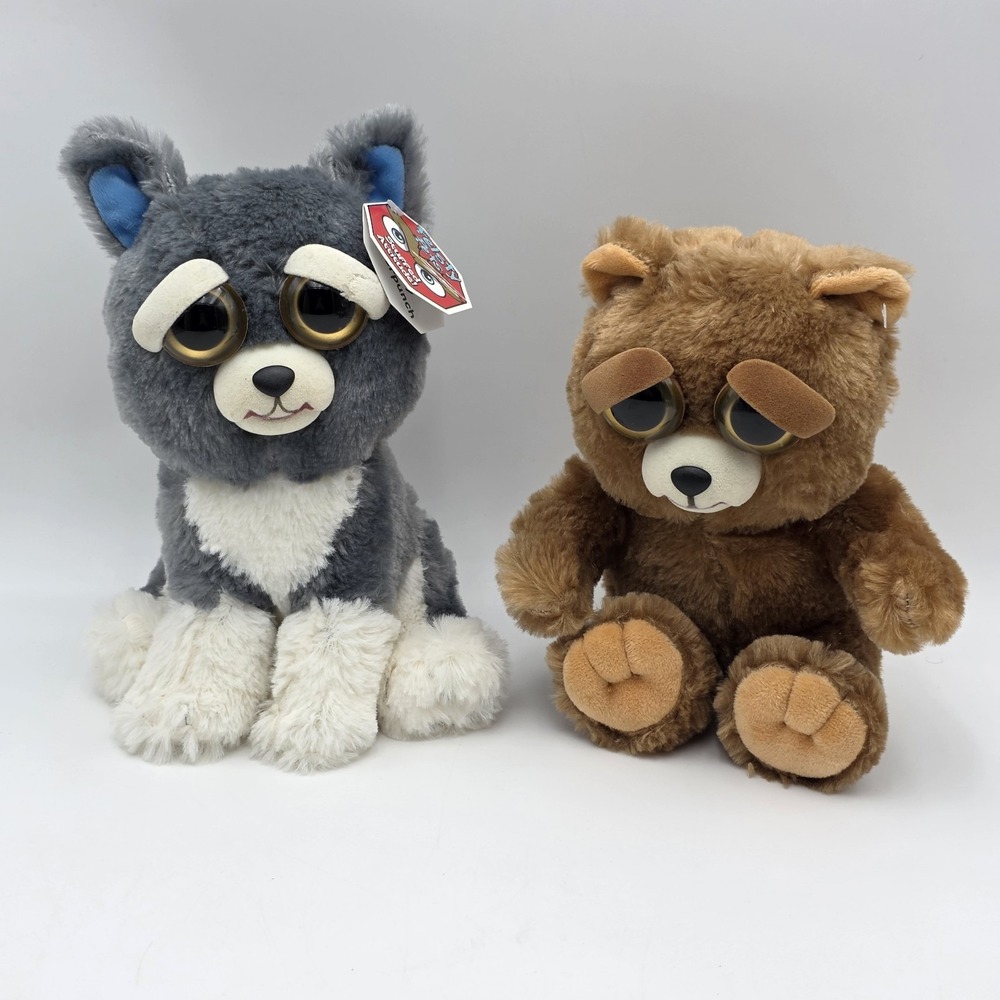 Feisty Pets Husky Dog Sammy Suckerpunch, Bear Plush 8" Evil Grin Toy  READ‎